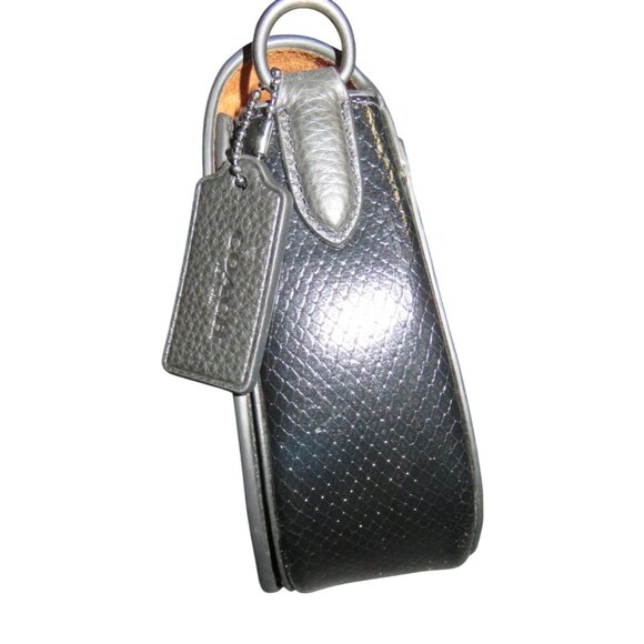 Coach 2023 Morgan Black Pebbled Leather Saddle Bag Crossbody Snakeskin Trim NWOT - Picture 6 of 16